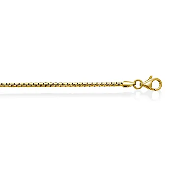 Pan Jewelry, Rund veneziansk kjede i forgylt 925 sølv 1,8 mm, 45-50 cm