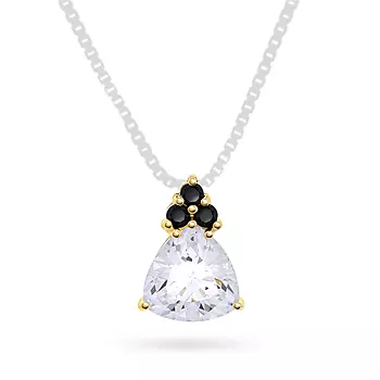 Pan Jewelry, Anheng i 585 gult gull med sort nano glasssten og zirkonia