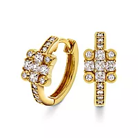 Pan Jewelry, Øreringer i forgylt 925 sølv med zirkonia