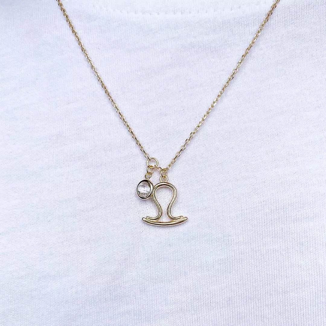Bilde nummer 3 av Pan Jewelry, Smykke i 925 forgylt sølv med zirkonia og horoskop Vekten
