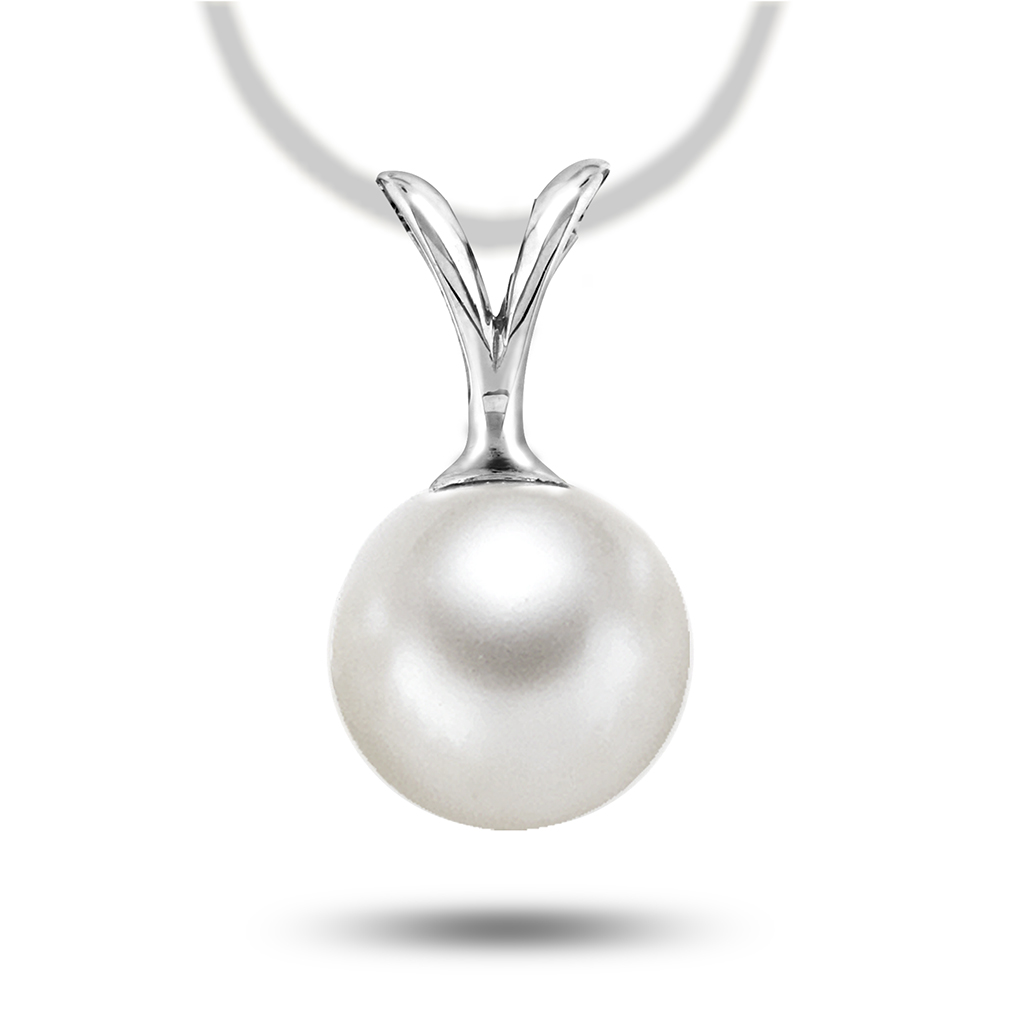 Pan Jewelry, Anheng i 585 hvitt gull med ferskvannsperle