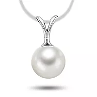 Pan Jewelry, Anheng i 585 hvitt gull med ferskvannsperle
