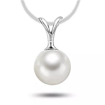 Pan Jewelry, Anheng i 585 hvitt gull med ferskvannsperle