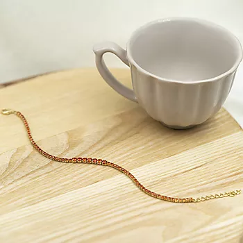 Bilde nummer 3 av Pan Jewelry, Armbånd i forgylt 925 sølv med orange zirkonia