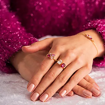 Bilde nummer 4 av Pan Jewelry, Ring i forgylt 925 sølv med rosa zirkonia