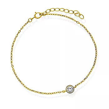 Pan Jewelry, Armbånd i 925 forgylt sølv med hvit zirkonia