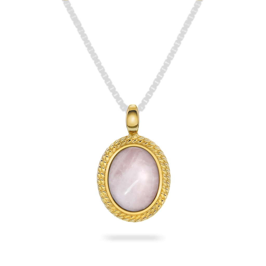 Pan Jewelry, Anheng i 585 gult gull med rosenkvarts
