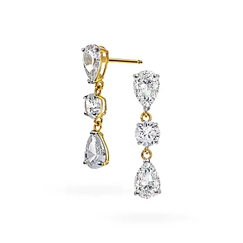 Pan Jewelry, Øredobber i 585 gult gull med zirkonia