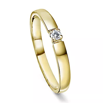 Pan Jewelry, Angelica alliansering i 585 gult gull med diamanter 0,10 ct WSI