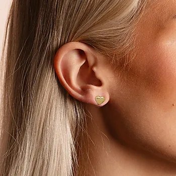 Bilde nummer 2 av Cute øredobber i forgylt messing med hjerte