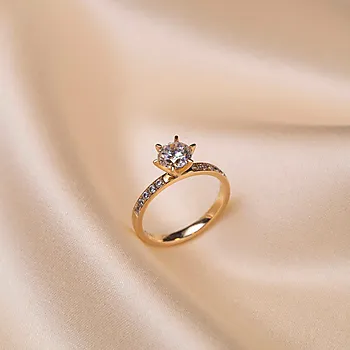 Bilde nummer 4 av The crown LAB diamantring i 585 gult gull 1,20 c