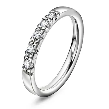 Pan Jewelry, Lady alliansering i 585 hvitt gull med diamant 0,25 ct TWSI
