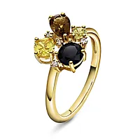 Pan Jewelry, Ring i forgylt 925 sølv med gylne zirkonia
