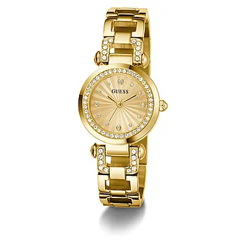 Bilde nummer 2 av Guess, Bejeweled dameklokke med gullfarget stållenke og zirkonia