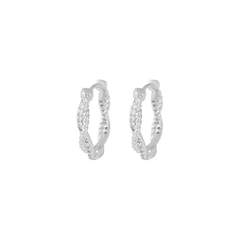 Twist øreringer i messing med zirkonia