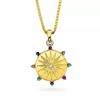Janne Formoe by Pan Jewelry, Smykke i 925 forgylt sølv med sirkel og zirkonia
