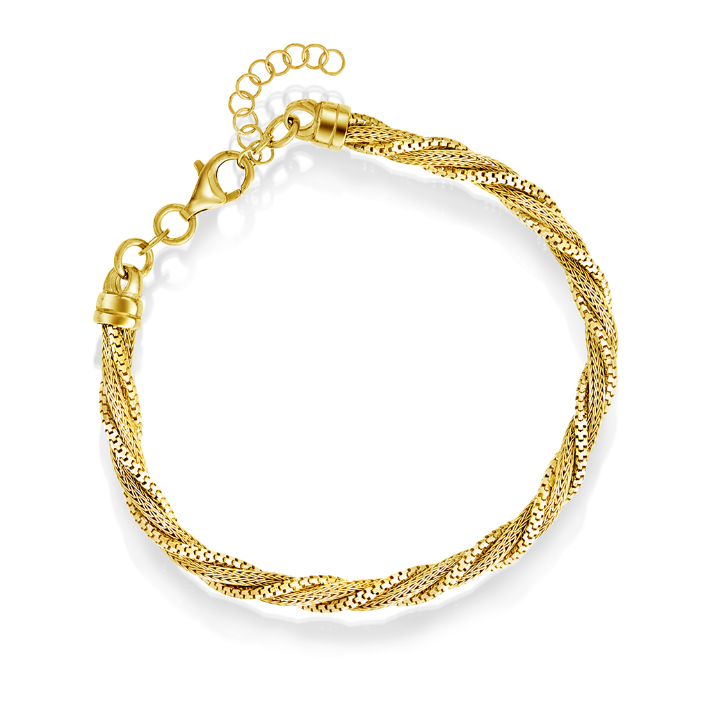 Pan Jewelry, Armbånd i forgylt 925 sølv, 21 cm