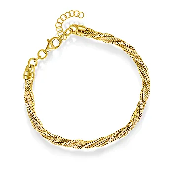 Pan Jewelry, Armbånd i forgylt 925 sølv, 21 cm