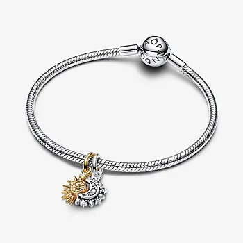 Bilde nummer 3 av Pandora Moments, Charms i 925 forgylt sølv med måne og sol
