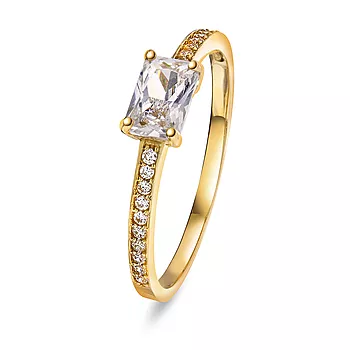 Pan Jewelry, Ring i 585 gult gull med zirkonia