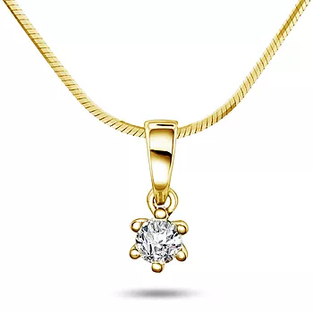 Pan Jewelry, Ingrid enstensanheng i 585 gult gull 0,15 ct
