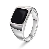 Black ring i 925 sølv med onyx