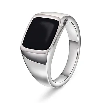 Black ring i 925 sølv med onyx