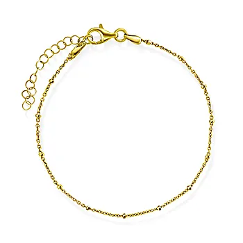 Pan Jewelry, Armbånd i forgylt 925 sølv med kuler, 19 cm
