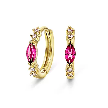 Pan Jewelry, Øreringer i forgylt 925 sølv med rosa zirkonia