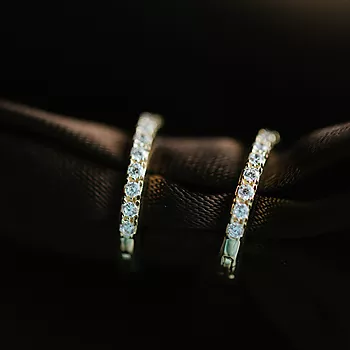 Bilde nummer 2 av Pan Jewelry, Øreringer i 585 gult gull med zirkonia