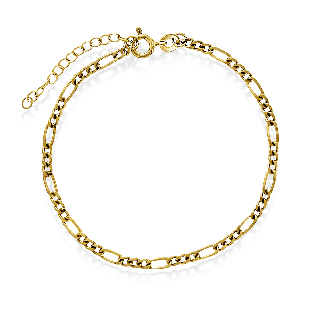 Figaro armbånd i forgylt sølv 2,5 mm, 19-21 cm