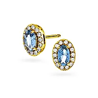 Pan Jewelry, Athens Charm øredobber  i forgylt 925 sølv med syntetisk blå spinell