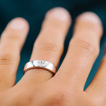 Bilde nummer 3 av Moments by Pan Jewelry, Diamantring Beloved i 585 hvitt gull med hjerte 0,12 CT | 5 mm bredde