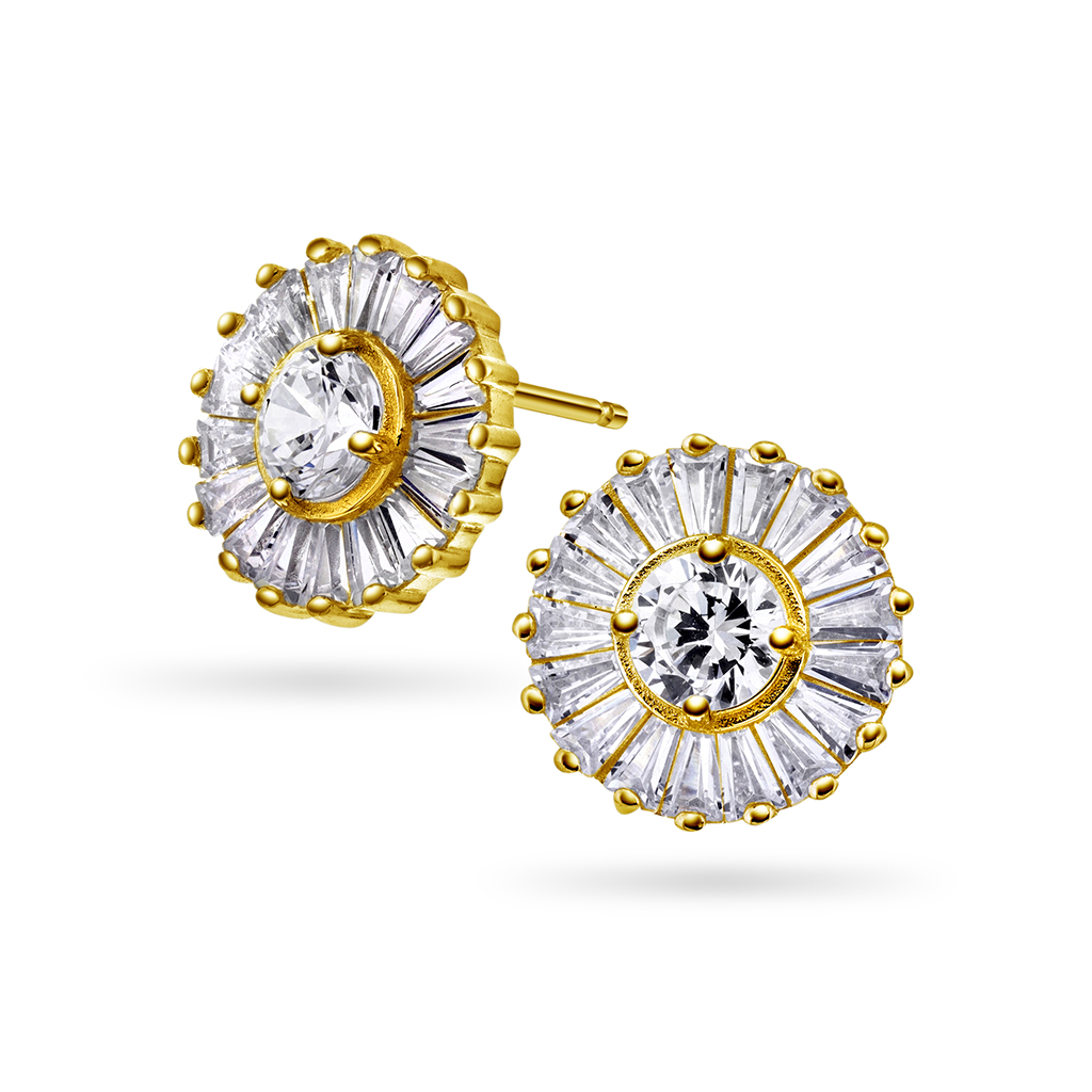 Pan Jewelry, Øredobber i 925 forgylt sølv med zirkonia