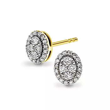 Pan Jewelry, Øredobber i 585 gult gull med diamanter 0,20 ct