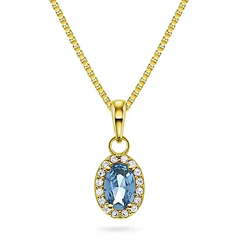 Pan Jewelry, Athens Charm smykke i forgylt 925 sølv med syntetisk blå spinell