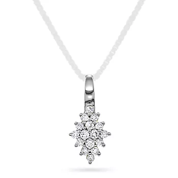 Pan Jewelry, Anheng i 585 hvitt gull med diamanter 0,33 ct