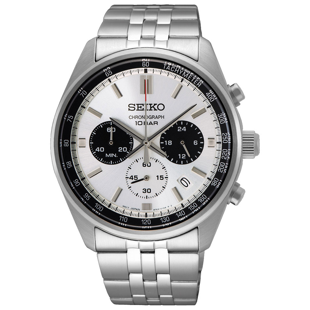 Seiko, Basic herreklokke med stållenke og kronograf