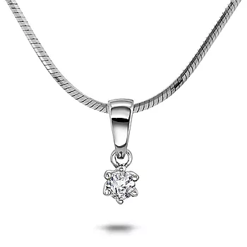 Pan Jewelry, Ingrid enstensanheng i 585 hvitt gull 0,05 ct