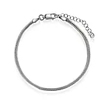 Oval slangearmbånd i 925 sølv, 19 cm