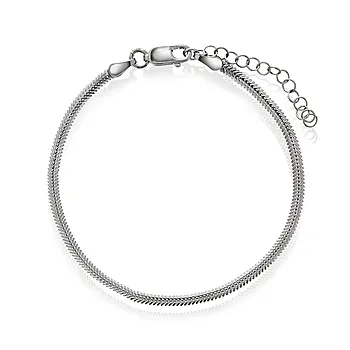 Oval slangearmbånd i 925 sølv, 19 cm