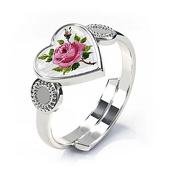 Ring til barn i 925 sølv med rose hjerte