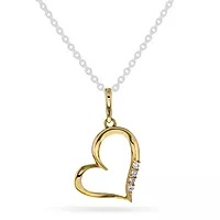 Pan Jewelry, Anheng i 585 gult gull med hjerte og zirkonia