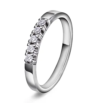 Sonja alliansering i 585 hvitt gull med 0,15 ct TWVS