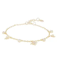 Stellaris armbånd i forgylt messing med zirkonia