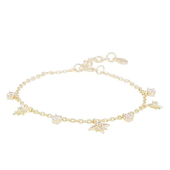 Stellaris armbånd i forgylt messing med zirkonia