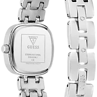 Bilde nummer 2 av Dameklokke i sølvfarget stål med krystaller