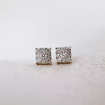 Bilde nummer 3 av Line øredobber i 375 hvitt gull med diamanter 0,14 ct