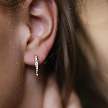 Bilde nummer 2 av Pan Jewelry, Øreringer i 925 forgylt sølv med zirkonia