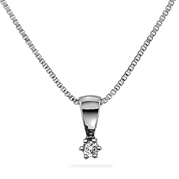Prins & Prinsesse, Smykke til barn i 585 hvitt gull med diamant 0,03 ct